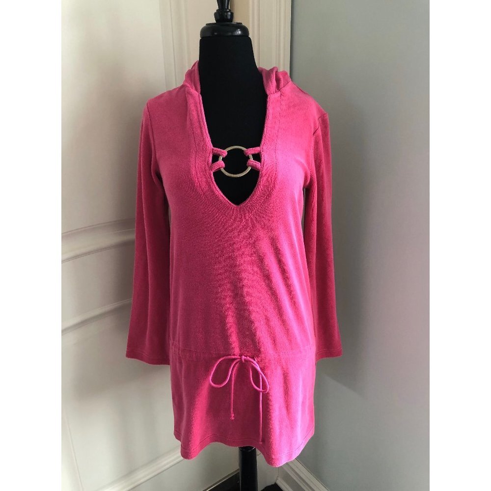 PLUSH AND LUSH Terry Cloth Pink Cover-Up Sz Small